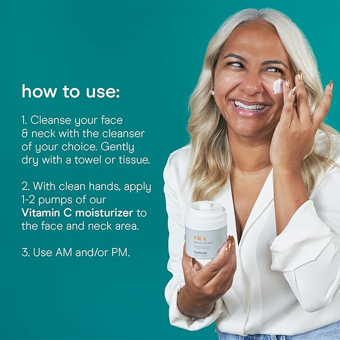 Baebody Made in USA Vitamin C Face Moisturizer - Travel Size Brightening Vitamin C Cream Moisturizer with Jojoba Oil - Anti Aging and Hydrating (0.5 fl oz/15 ml)