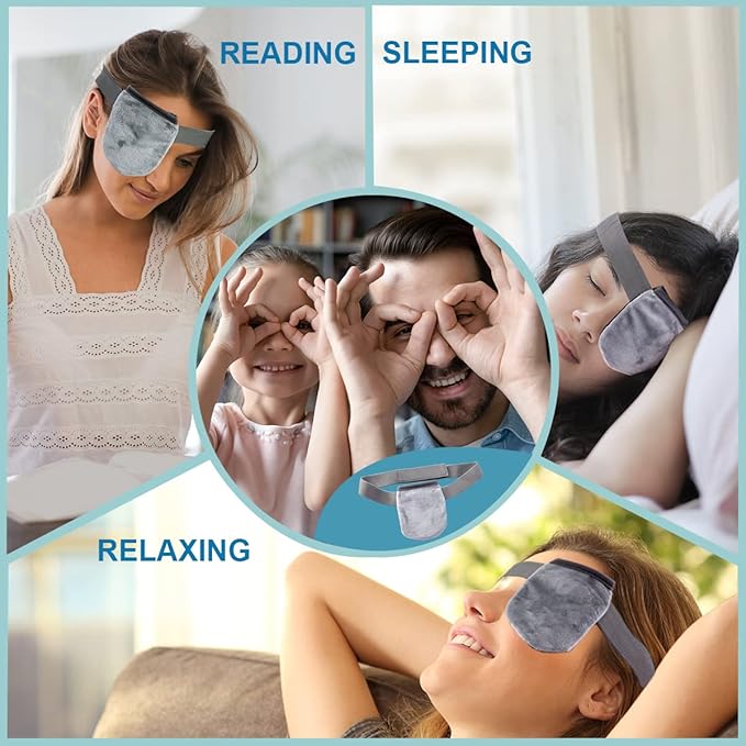 Single Moist Heat Eye Compress Pad, Microwavable, Eye Mask for Dry Eye, Good for Pink Eye, Blepharitis and Stye Eye, Reusable Gel Eye Mask with Storage Pouch