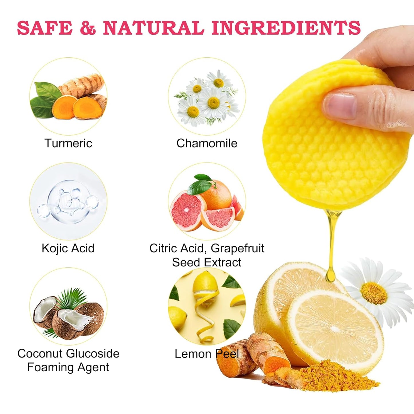 40 PCS Turmeric Kojic Acid Cleansing Pads,Turmeric and Kojic Acid Face Pads,Turmeric Kojic Acid Pads for Face