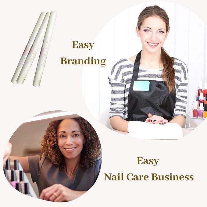 Empty Cuticle Oil Pen Label Sticker for Nail Tech Manicure Nail Artist Must Haves Nail Growth Care Packaging Staff 100pcs (white 1 x 2in)