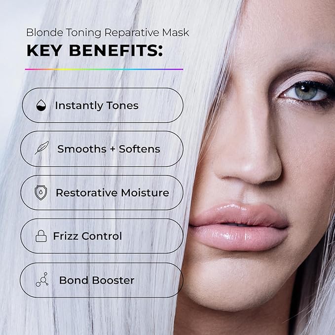 XMONDO Hair Supernova Blonde Toning Reparative Mask, Vegan Formula with Jojoba Oil, Reducing Brassy and Yellow Tones on Blonde, Highlighted, and Gray Hair Colors, 8 Fl. Oz