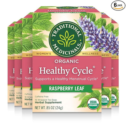 Traditional Medicinals Tea, Organic Healthy Cycle, Supports Healthy Menstrual Cycles, 96 Tea Bags (6 Pack)
