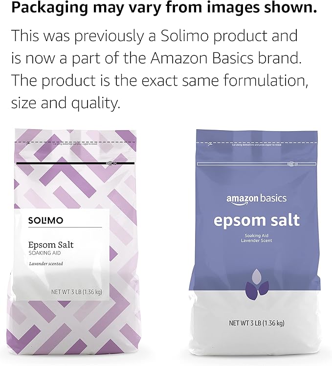 Amazon Basics Epsom Salt Soaking Aid, Lavender Scented, 3 Pound, 1-Pack (Previously Solimo)