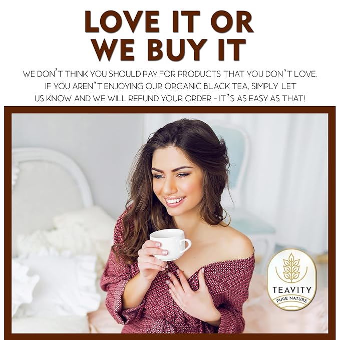 Organic Black Tea Pods for Keurig - Naturally Caffeinated Unsweetened Black Tea Pods by Teavity (36 Tea Pods)