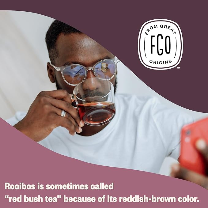 FGO Organic Rooibos Chai Tea, 100 Count, Eco-Conscious Tea Bags, Resealable Bag, Packaging May Vary (Pack of 1)
