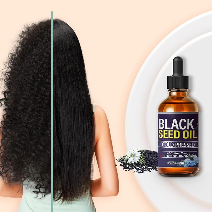 Black Seed Oil - Hair Growth Oil, Carrier Oil for Relaxing Massage and Body Oil, Black Seed Oil for All Hair Types and Skin(Black Seed Oil, 2 Fl Oz)