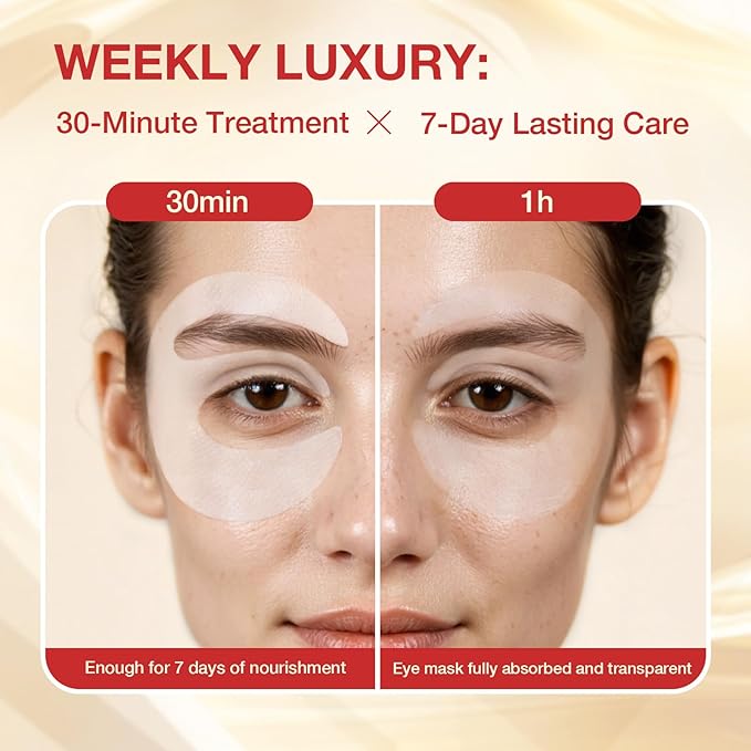 Under Eye Patches 360° Coverage, Eye Mask with Collagen Peptide, Retinol & Niacinamide, Eye Patches for Puffy Eyes and Dark Circles, Wrinkle Remover for Women, Individually Packaged 4 Pack