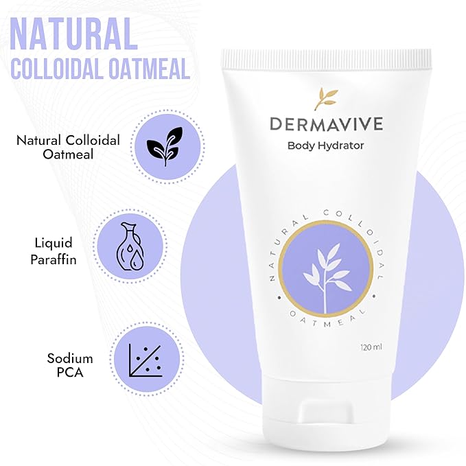 Oatmeal Body Hydrator – Colloidal Oatmeal Moisturizing Oil for Dry, Flaky & Sensitive Skin – Nourishing After-Shower Body Oil for Kids, Teens & Adults – 120ml (4.05 fl oz)