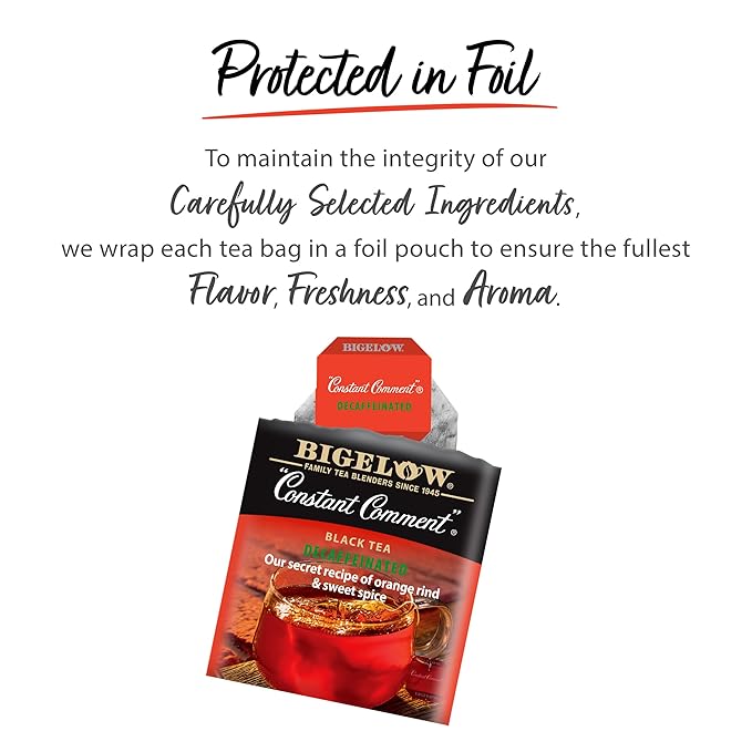 Bigelow Tea Decaffeinated Constant Comment Black Tea, Decaf Tea, 20 Count Box (Pack of 6), 120 Total Tea Bags