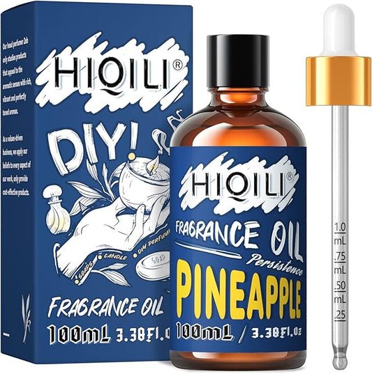 HIQILI Pineapple Essential Oil - Pure Fruit Fragrance Oil for Diffuser, Freshing, Candle Soap Lotion Making, Home Scent, 3.38 Fl Oz Halloween Thanksgiving
