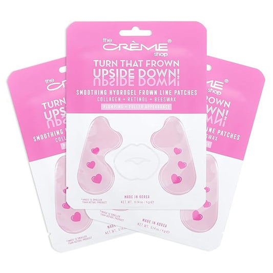 The Crème Shop Hydrogel Frown Line Patches, Face Patches for Wrinkles, Frown Line Patches with Collagen, Retinol and Beeswax, Hydrogel Pads - 3 Pack