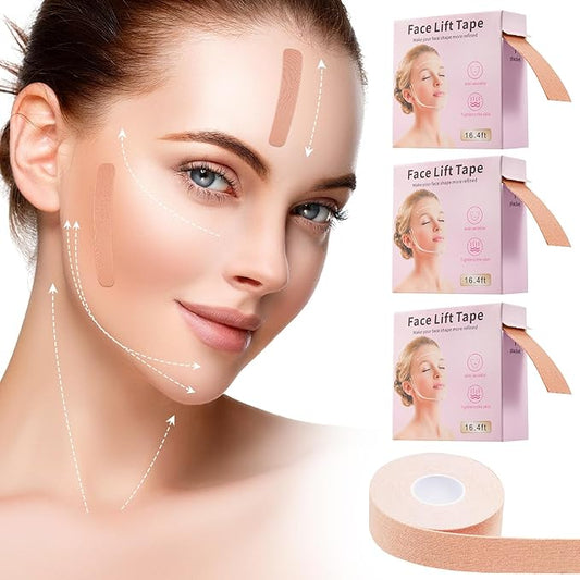 Anti-wrinkle Face Tape,3 Individually Wrapped Boxes of Premium Face Lifting Strap，Skin Tone Skin Tape for Face