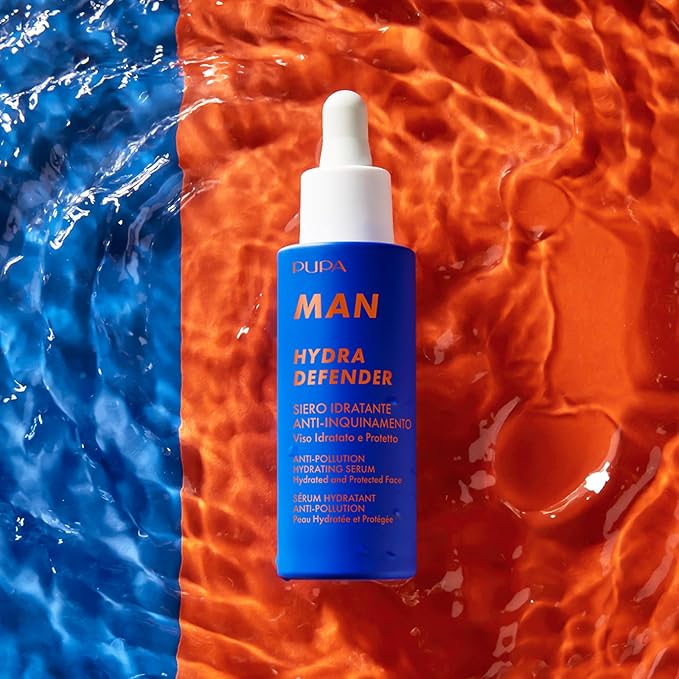 Pupa Milano Hydra Defender Anti-Pollution Hydrating Serum, 001, 1.01 oz - Facial Moisturizer - With Hyaluronic Acid - Face Serum for Face and Beard