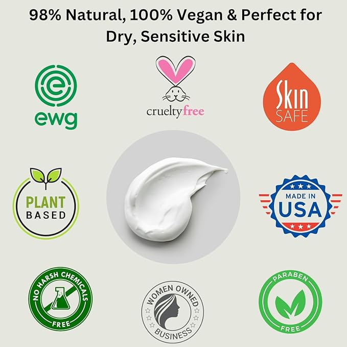 RaGaNaturals Natural Unscented Body Lotion for Dry, Sensitive Skin with Shea Butter, Avocado Oil & Vitamin E - Moisturizing, Fragrance Free Hand Lotion With Organic Essence -For Women, Men, Kids-16 Oz