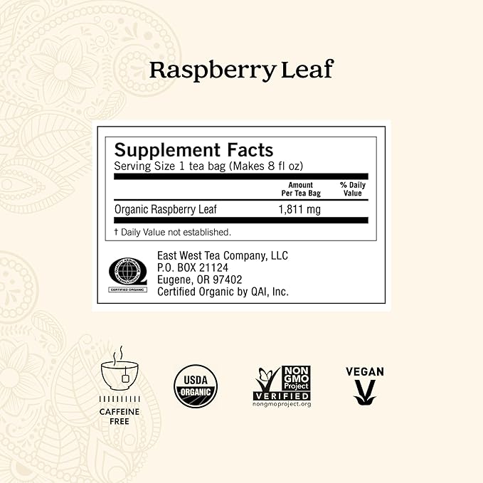 Yogi Raspberry Leaf Tea - Organic Raspberry Leaf Tea Supports Reproductive Health - Organic Tea Bags - Caffeine Free - 16 Tea Bags Per Pack (6 Packs)