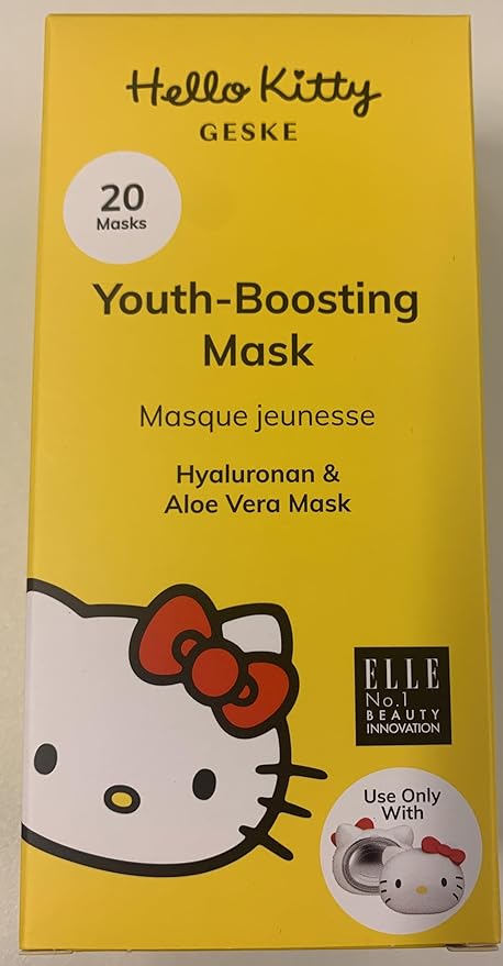 x Hello Kitty | Youth-boosting Mask | Simply apply with the GESKE Sonic Warm and Cool Mask | Anti-Aging Masks | Moisturizing face masks for women and men | Vegan formula without animal testing