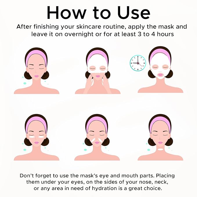 Collagen Face Mask,Deep Collagen Overnight Mask,A sheet mask with low molecular weight collagen for lifting,Stretching, Firming and Moisturizing,34g*5ea