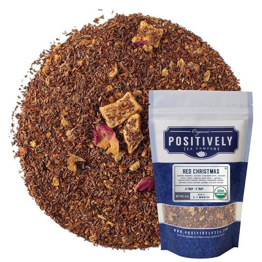 Organic Positively Tea Company, Red Christmas Rooibos Tea, Loose Leaf, 4 Ounce