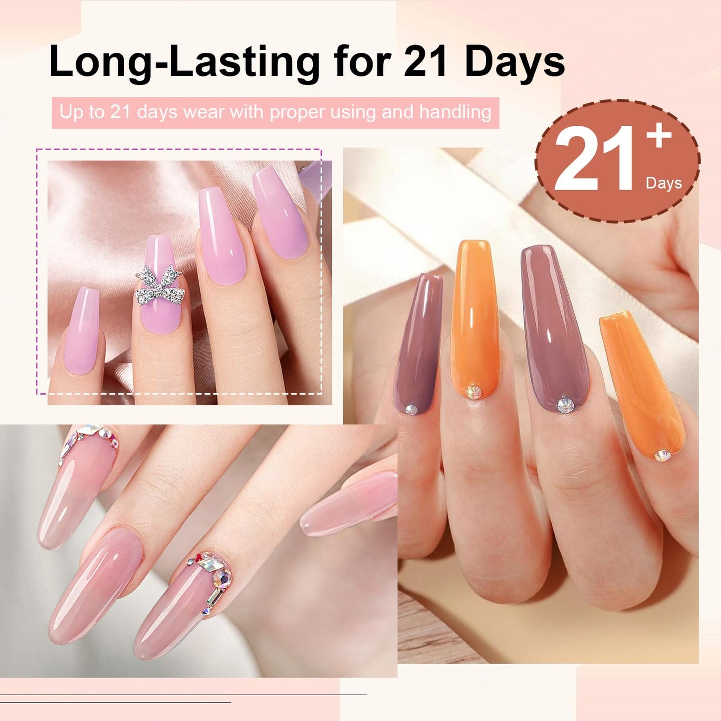 JODSONE 36 Pieces Easy to Apply Gel Nail Polish Kit with U V Light Base Coat Top Matte Glitter Gel Polish for Salon and Home Use