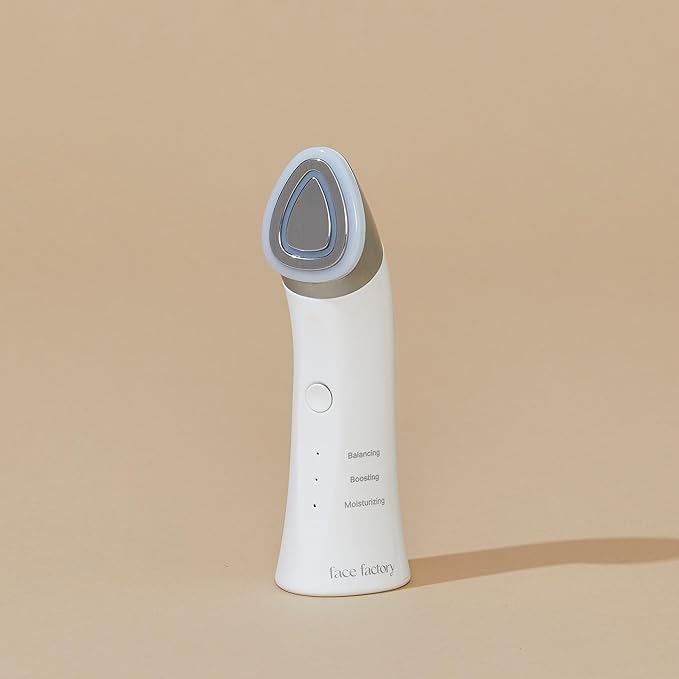 FaceFactory Boosters Pro – Anti-Aging Skin Care Device, LED & Galvanic, Glass Skin, Korean Skincare, Elasticity & Radiance, Lightweight & Safe for All Skin Types, Red Light Therapy