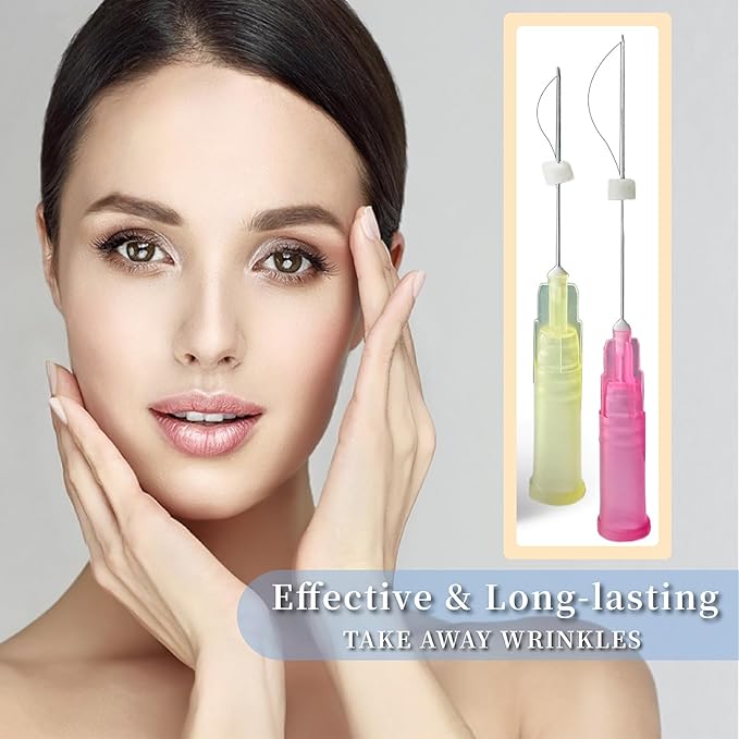 elves PCL Threads for Face Lift Mono Threads 27G60mm Pcl Smooth Threads Sharp Tip PCL Threads Mono 20Pcs Long-Lasting Skin Tightening Smoothing of Wrinkles