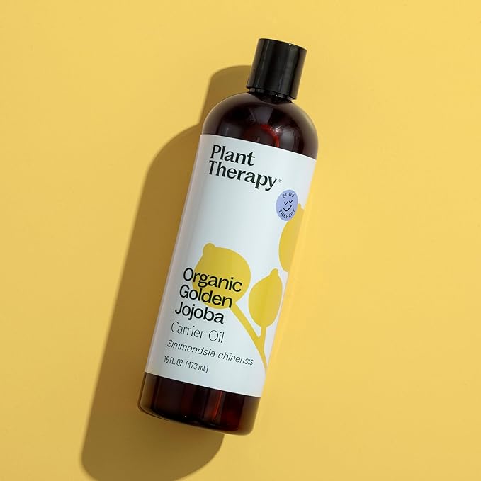 Plant Therapy Organic Jojoba Golden Carrier Oil 16 oz Base Oil for Aromatherapy, Essential Oil or Massage use