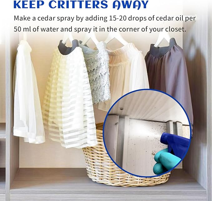 HIQILI Cedarwood Essential Oil (3.38 Fl Oz), 100% Natural Therapeutic Grade, Premium Glass Dropper, for Hair & Skin Care, Soap Making, Add to Diffusers, Sprays