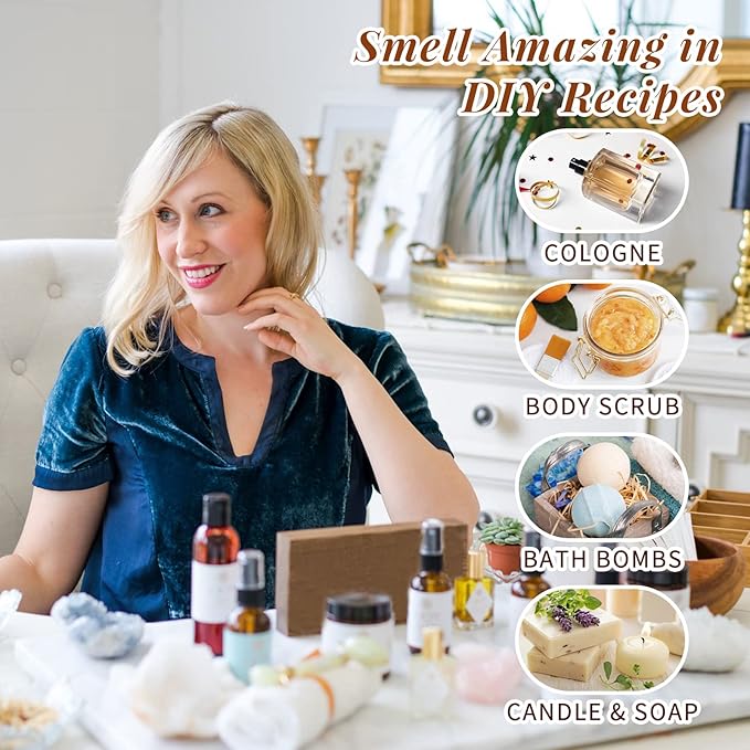 HIQILI Women Fragrance Oil 6x10ml, Essential Oils for Candle Scents Soap Making & Diffuser, Sweet Flowers Scented Oil Set for Aromatherapy Slime Wax Home Car