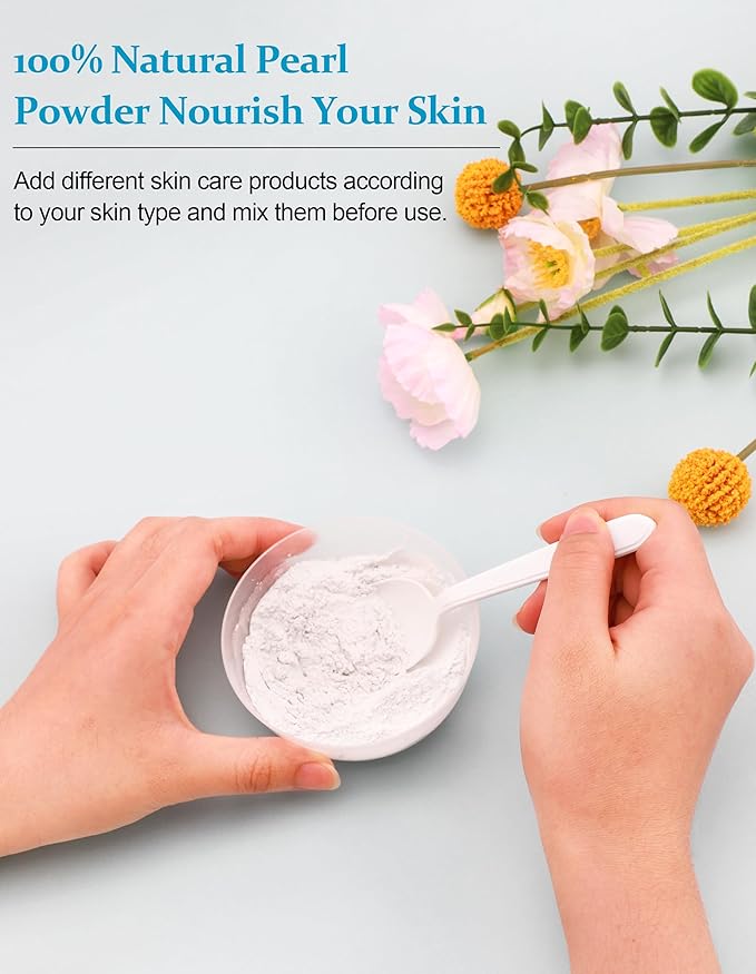 Freshwater Pearl Powder Organic, 100g100% Natural Pearl Powder,DIY Skincare —DIY Antioxidant, Deep Cleansing, Pore-Shrinking, Anti-Aging Mask