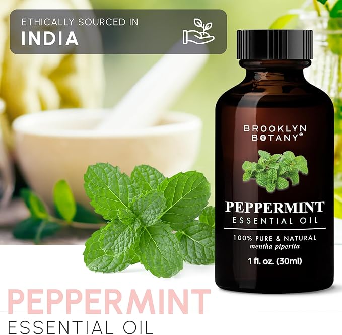 Brooklyn Botany Peppermint Essential Oil – 100% Pure and Natural – Premium Grade Oil with Dropper - for Aromatherapy and Diffuser - 1 Fl Oz