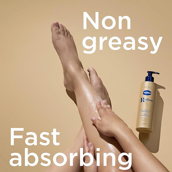 Vaseline Radiant X Skin Care Set - Even Tone Nourishing Body Lotion with 1% Niacinamide & Hydrating Body Oil with 1% Lipids + Deep Nourishment Hand Butter with 100% Pure Shea Butter (3 Piece Set)