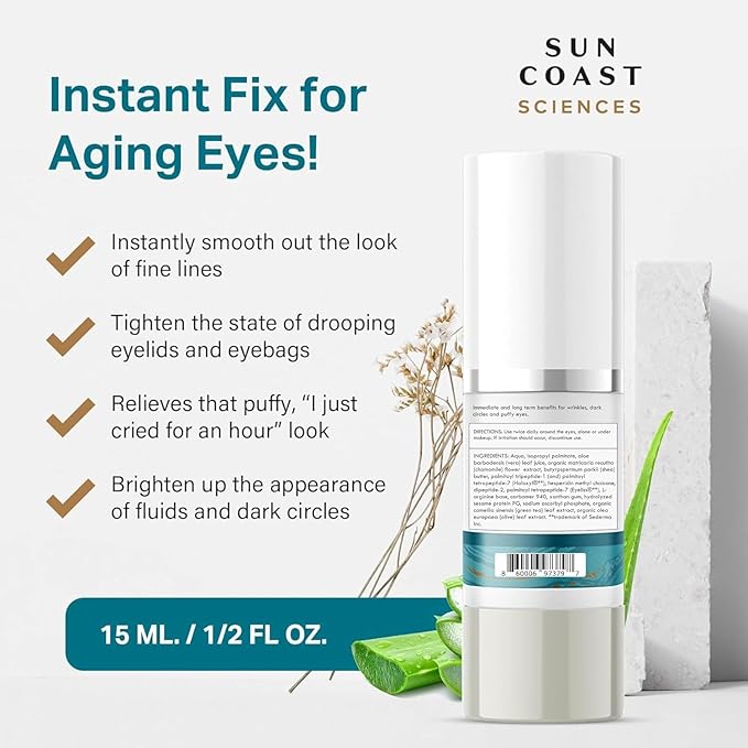 Sun Coast Sciences - Complete Eye Serum by Dr. Mark Rosenberg for Wrinkle Reduction, Dark Spot Fading, and Under-Eye Bags Treatment (Pack of 6)
