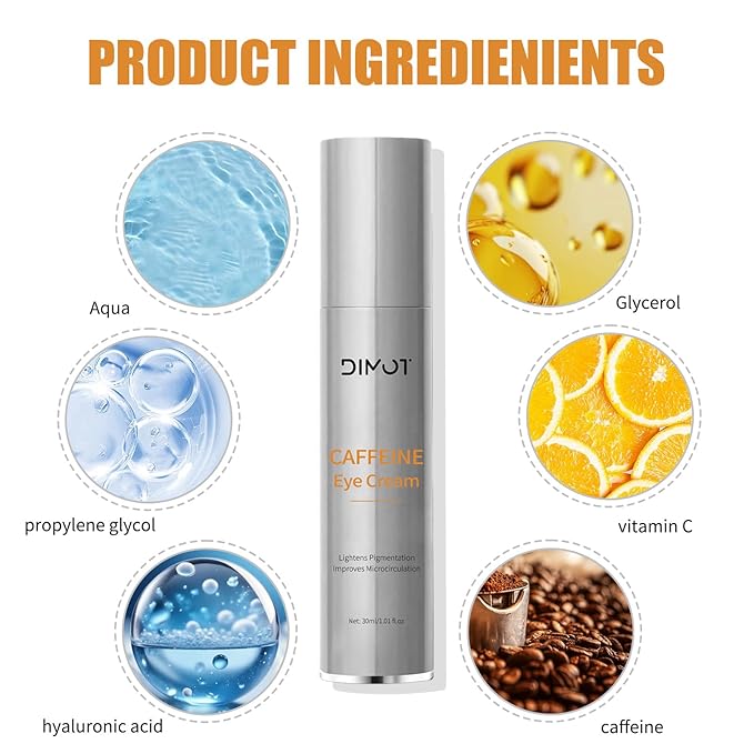 Caffeine Eye Cream Under Eye Cream for Anti-Age Eye Wrinkles Eye Elasticity Fine Lines Cream for Late Nights, Overtime Eye Skin Care For Women & Men