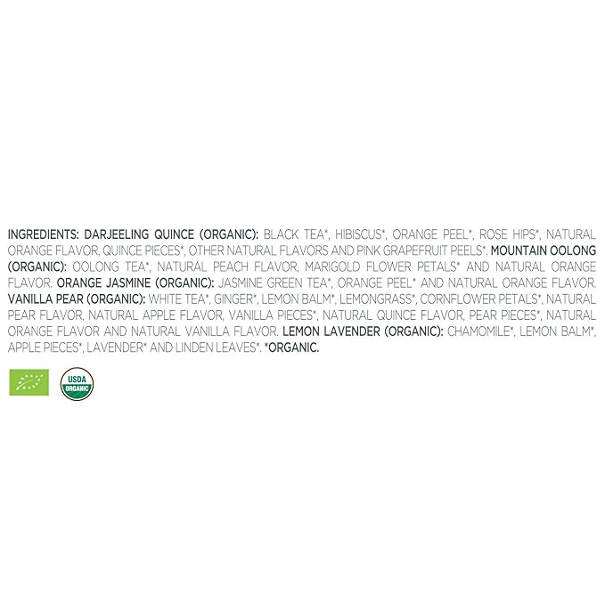 Tea Forte Lotus Single Steeps Loose Leaf Premium Mother's Day Tea Gift Set Sampler, 15 Count 3 of Each Assorted Blends, Pre-Portioned Single Serve Pouches, Steeps 12 oz