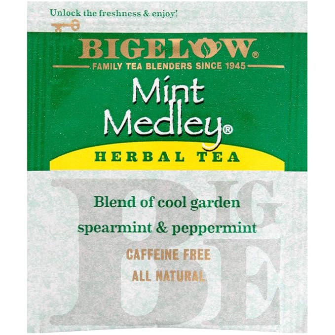 Bigelow Mint Medley Herbal Tea Bags 28-Count Box (Pack of 1) Mint Tea Bags Peppermint & Spearmint Herbal Tea All Natural Gluten Free