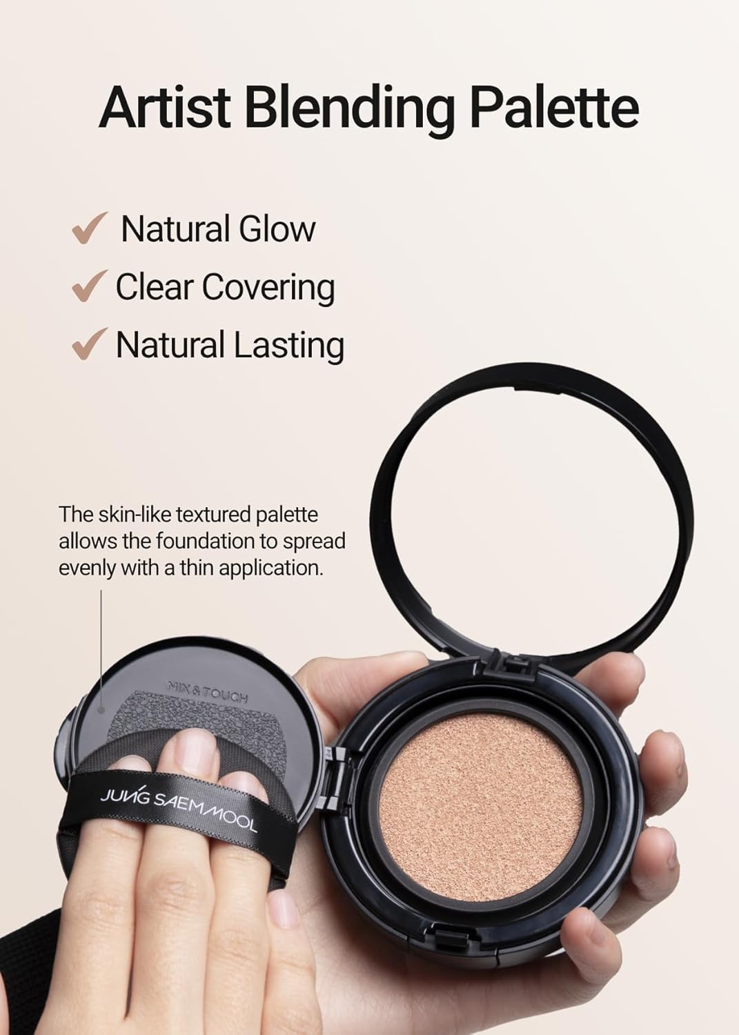 [JUNGSAEMMOOL OFFICIAL] Essential Skin Nuder Cushion (Pink Light) | Refill Included | Natural Finish | Buildable Coverage | Makeup Artist Brand | Cream Foundation