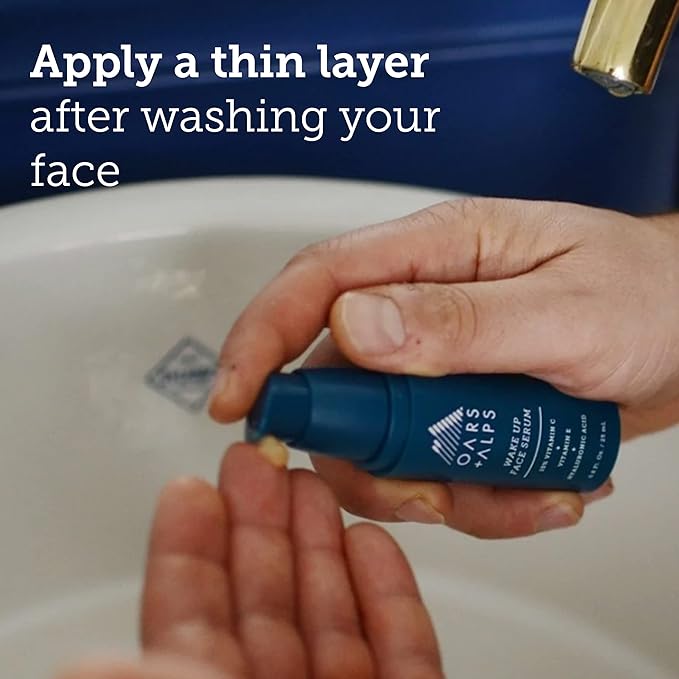 Oars + Alps Anti Aging Vitamin C Serum for Face, Infused with Vitamin C, Hyaluronic Acid, and Vitamin E, TSA Friendly, 0.8 Fl Oz