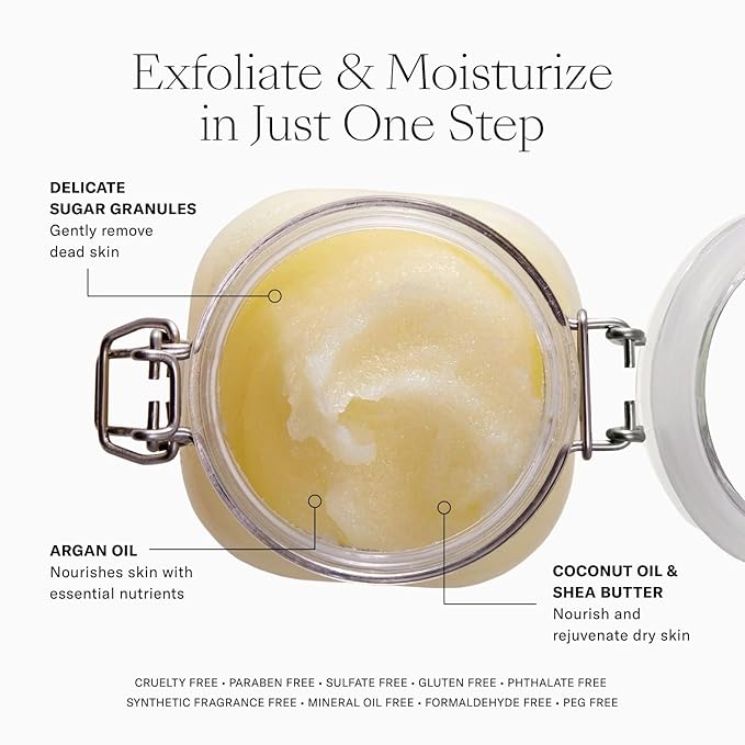 Josie Maran Sugar, Suds & Everything Nice Body Care Set - Includes EveryBODY Wash Now! and Argan Sugar Balm Body Scrub to Nourish & Exfoliate Skin - Berry Bliss (2 Count)