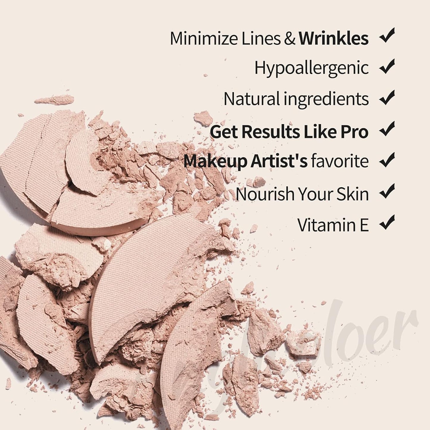 AQUAPURITY - PHOERA Sheer Matte Fixing Powder Makeup Base Fixer Setting Powder Foundation Fixing Compact Pressed Powder Long Lasting Make Up Fixer Skin Vitamin E Beauty Blender (204 Buff Beige…)