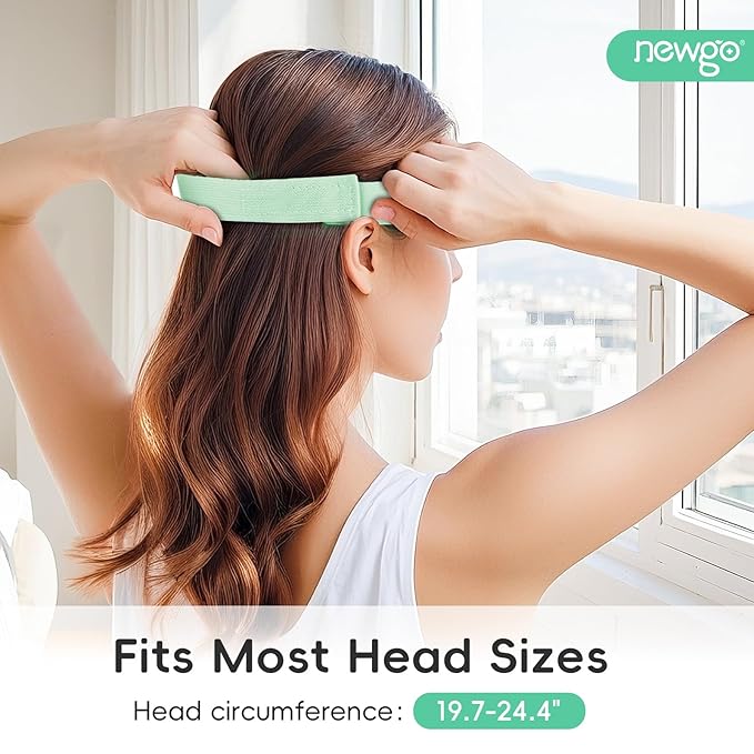 NEWGO Cooling Eye Mask for Puffy Eyes, Cold Eye Mask Eye Ice Pack for After Eyes Surgery, Tension Stress Relief, Itchy Eyes, Headaches, Dark Circles - Green