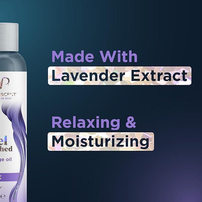 Promescent Lavender Massage Oil for Massage Therapy, Massage Oils for Date Night, Premium Lavender Body Oil for Men & Women to Relieve Stress & Sore Muscles, Essential Oils for Skin (4 oz)
