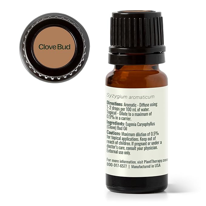 Plant Therapy Clove Bud Essential Oil 100% Pure, Undiluted, Natural Aromatherapy, Therapeutic Grade 10 mL (1/3 oz)