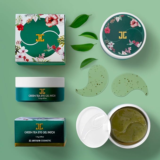 JAYJUN Green Tea Eye Gel Patch, Dark Circle, Puffy Eye, Under Eye Patch, 1.4g, 60 in Jar