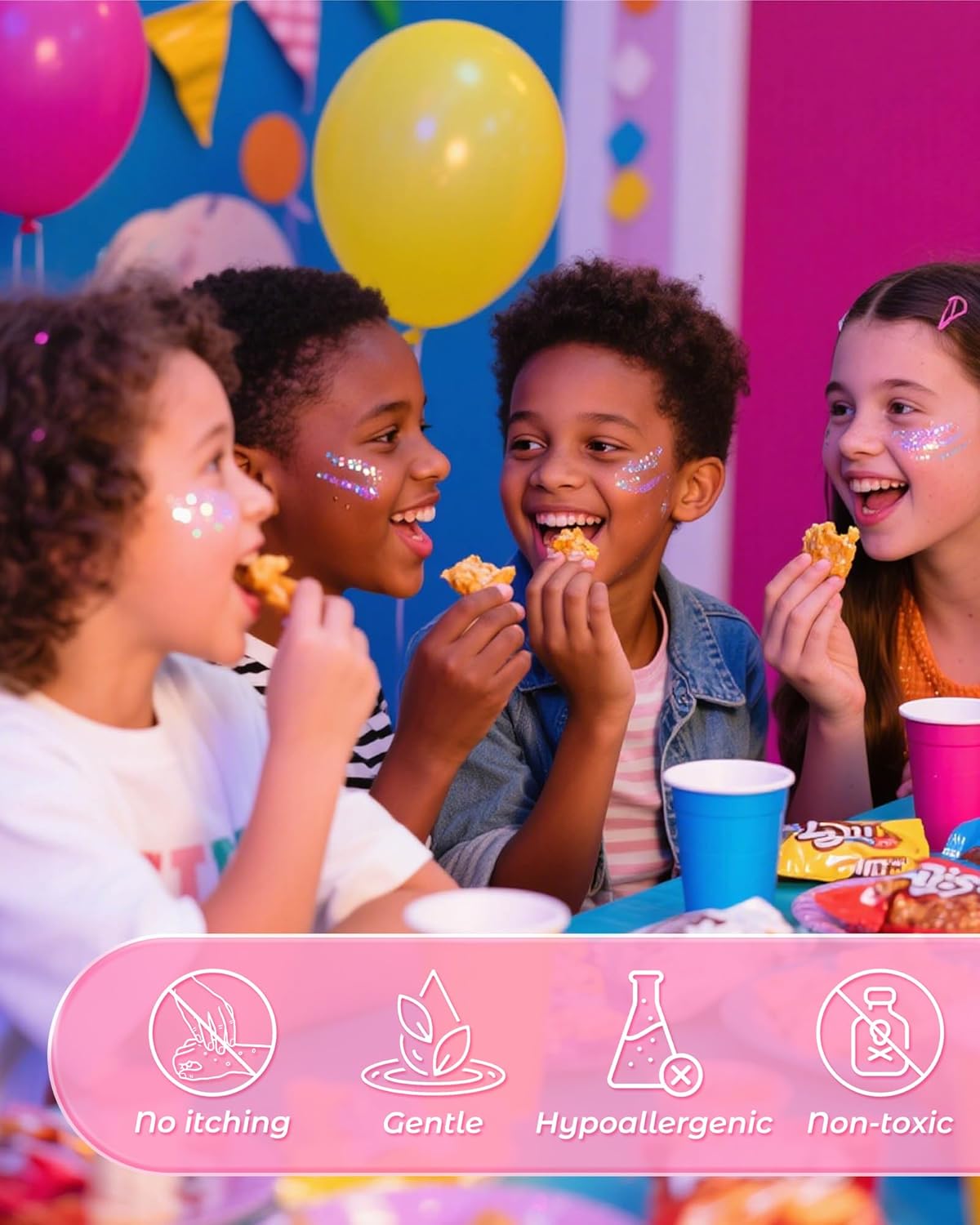 6 Pcs Clear White Face Body Glitter Gel，Holographic Chunky Sequins Body Glitter Paint for Party Singer Concerts Music Festival Rave Accessories for Girls Women Face Body DIY Sparkling Makeup