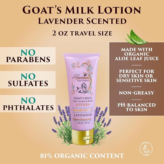 Self Care Gifts for Women, 6pcs Goat Milk & Olive Oil Skin Care Set, Relaxing Gift Basket, Bridal Shower Gifts, Birthday Gifts, Gifts for Mom, Lavender Scent, Handmade in USA