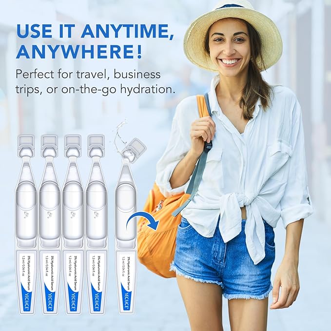 Ultra Hyaluronic Acid Serum For Face - 3% Hyaluronic Acid Tubes 30 Vials, Intensive Moisturizing, Skin Tightening, Skin Barrier Repair, Anti Aging(pack of 2)