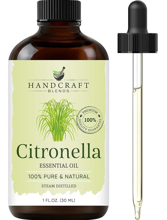 Handcraft Blends Citronella Essential Oil - 1 Fl Oz - 100% Pure and Natural - Premium Grade Essential Oil for Diffuser and Aromatherapy