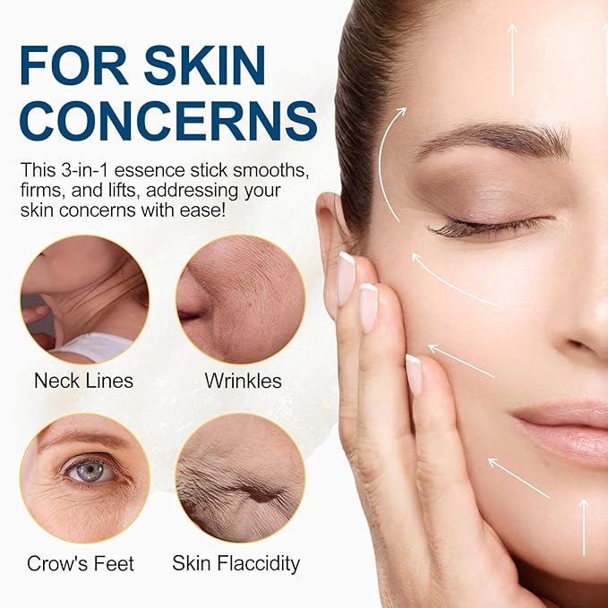 Retinol Face Stick, Advanced Retinol Firming Serum Stick, 3-in-1 Smooth, Day & Night Lifting & Firming Face, Neck & Jawline, Reduces Wrinkles, Nourishing Anti Aging Repair Cream for All Skin Types