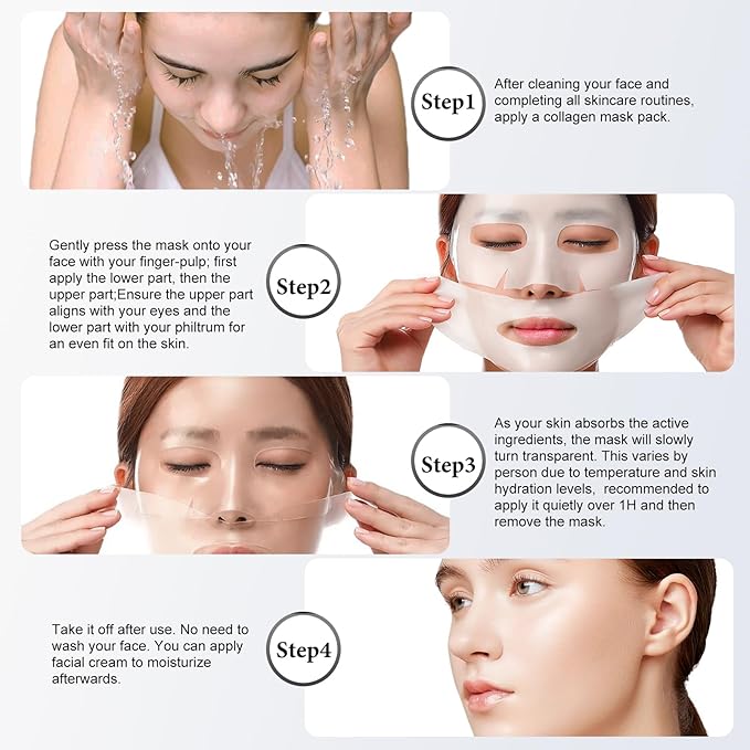 ISTON 4-Pack Collagen Face Mask,4 Pack Hydrating Face Masks for Glass Skin-Overnight Face Masks Skincare | Anti-Wrinkle,Firming,Pore Minimizing,Elasticity | TikTok Trend Items Skin Care