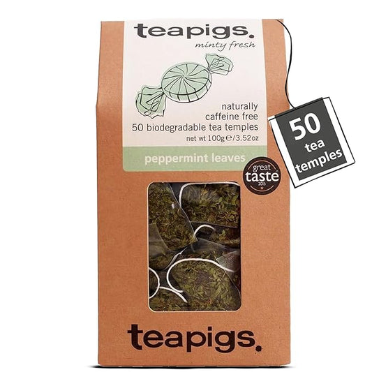 Teapigs Peppermint Leaves Tea Bags Made with Whole Leaves (1 Pack of 50 Tea Bags)